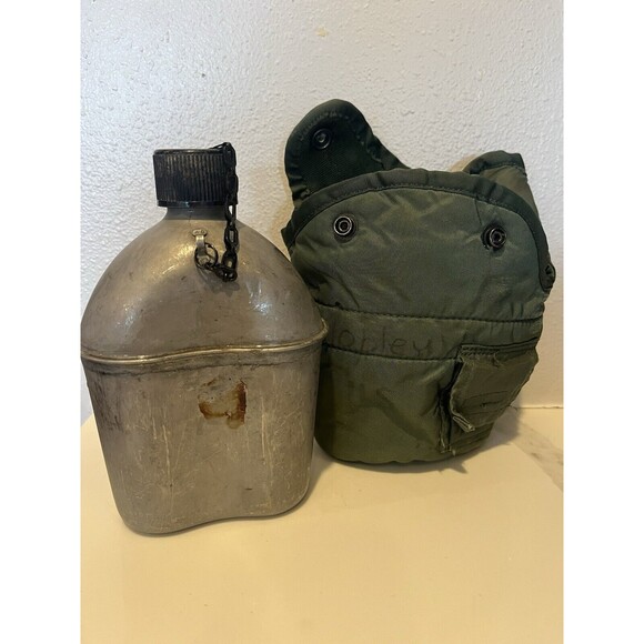 Other - 1944 US Army Canteen GP&F Co Water Bottle And Cover Metal Military  mug vntg